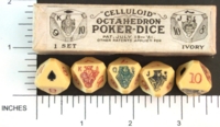 Dice : MINT1 CELLULOID IVORY POKER D8 02